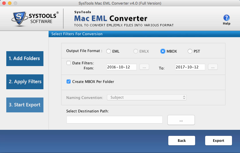export eml emails to mbox